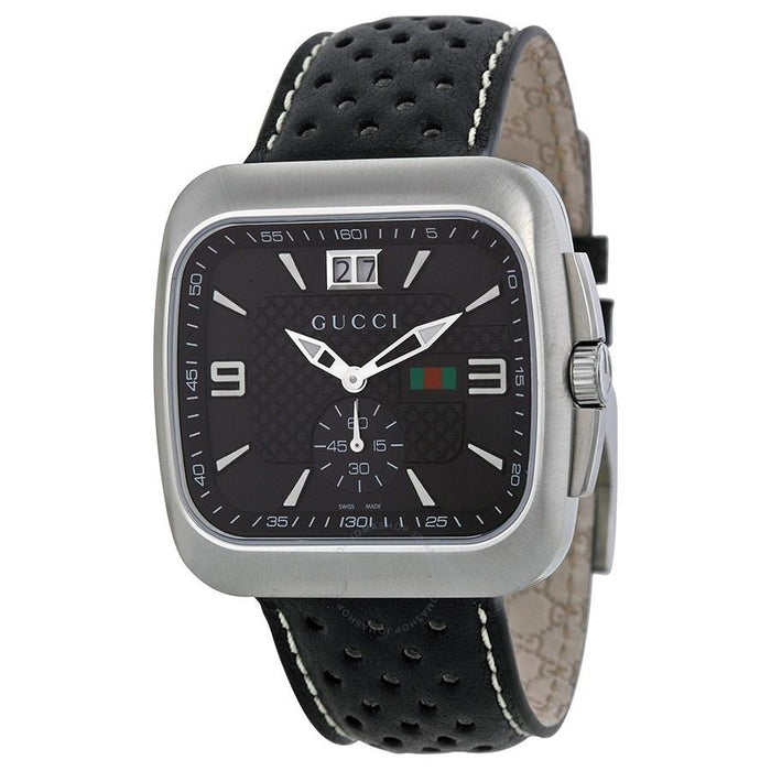 Gucci G-Coupe Quartz Black Leather Watch YA131302 