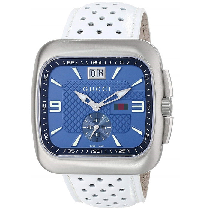 Gucci G-Coupe Quartz White Leather Watch YA131304 