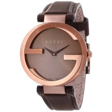 Gucci Interlocking-G Quartz Brown Leather Watch YA133309 