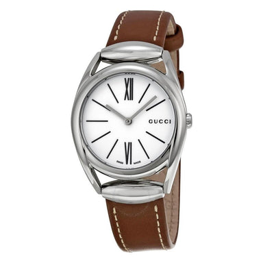 Gucci Horsebit Quartz Brown Leather Watch YA140502 