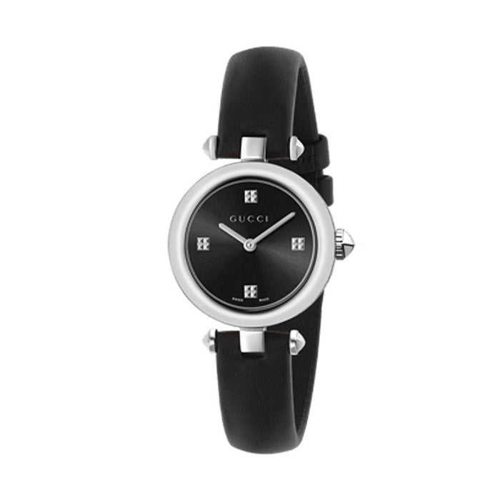 Gucci Diamantissima Quartz Black Leather Watch YA141506 
