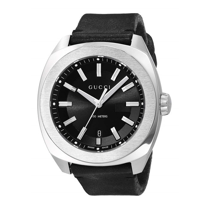 Gucci GG2570 XL Quartz Black Leather Watch YA142206 