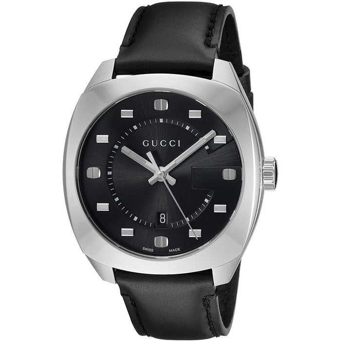 Gucci GG2570 Quartz Black Leather Watch YA142307 